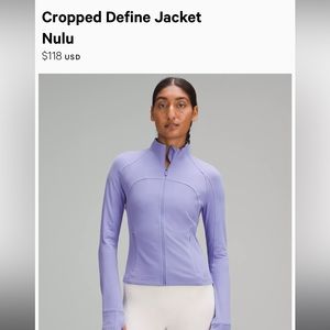 LuLu Lemon Cropped Defined Jacket NWT